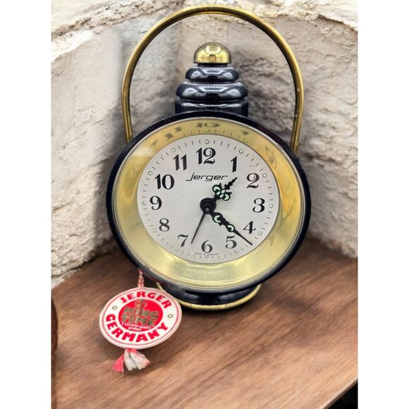 Vintage Jerger Desk Alarm Clock Tested Original Tag 1940's - Picture 1 of 6